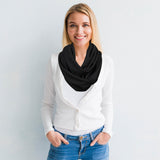 Women Lightweight Infinity Scarf With Pocket Loop Zipper