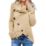 Women Long Sleeve Asymmetric Wrap Pullover Sweater Jumper Tops