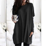 Women Long Sleeve Top Casual Pocket T-Shirt