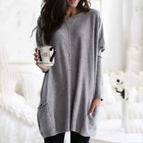 Women Long Sleeve Top Casual Pocket T-Shirt