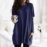 Women Long Sleeve Top Casual Pocket T-Shirt