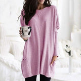 Women Long Sleeve Top Casual Pocket T-Shirt
