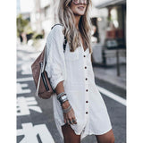 Women Loose Long Sleeve Swimsuit Cover Ups Button Down Beach Shirt