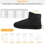 Women Suede Mid-Calf Snow Boot with Anti-slip Rubber Base
