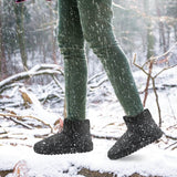 Women Suede Mid-Calf Snow Boot with Anti-slip Rubber Base