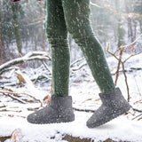 Women Suede Mid-Calf Snow Boot with Anti-slip Rubber Base
