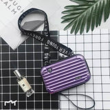 Women Suitcase Box Shape Crossbody Shoulder Bag Letter Band Travel Carrying
