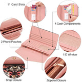 Women Wallet Soft Leather Trifold Clutch Purse