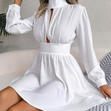 Women's A Line Turtleneck Mini Dress