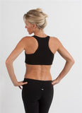 New Women's Bamboo Padded Sports Bra in Black