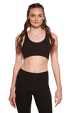 New Women's Bamboo Padded Sports Bra in Black