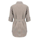 Women's Buttons Turn-Down Casual Shirt Dress
