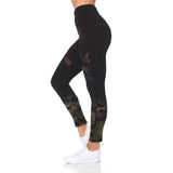 Women's Camo 7/8 High Waist Legging With Sheer Mesh