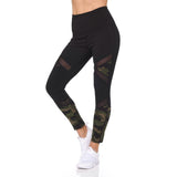 Women's Camo 7/8 High Waist Legging With Sheer Mesh