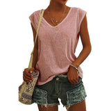Women's Cap Sleeve T-Shirt Casual Loose Fit Tank Top