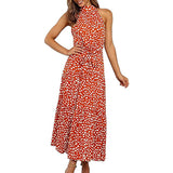Women’s Casual Halter Neck Sleeveless Long Maxi Dress  - Assorted Styles