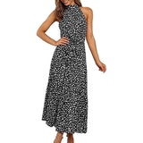 Women’s Casual Halter Neck Sleeveless Long Maxi Dress  - Assorted Styles