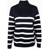 Women's Casual Long Sleeve Crewneck Patchwork Knit Sweater Top