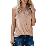 Womens Casual Summer Tie Sleeve Wrap V Neck Chiffon Blouses Tops Shirts