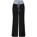 Women's Comfy Stretch Drawstring Palazzo Wide Leg Lounge Pant