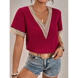Women's Contrast Guipure Lace Blouse