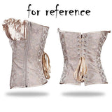 Womens Corset Sexy Lingerie Floral Lace Up Boned Overbust Bustier Top, Gold