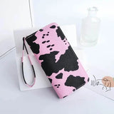 Women's Cute Versatile Faux Leather Cow Print Long Wallet