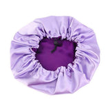 Women's Double Layer Reversible Silky Satin Headscarf Sleeping Bonnet Hat Headband