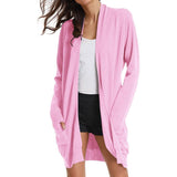 Women's Essential Solid Open Front Long Knited Cardigan Sweater