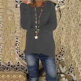Women's Fashion Autumn and Winter Long Sleeve Knitted Sweaters Solid Color Warm Pullover Tops
