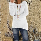 Women's Fashion Autumn and Winter Long Sleeve Knitted Sweaters Solid Color Warm Pullover Tops