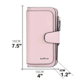 Women's Fashion Faux Leather Wallet with Card Slots & ID Window