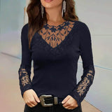 Women's Floral Lace Long Sleeve Top