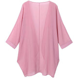Women's Floral Print Sheer Chiffon Loose Kimono Cardigan Capes