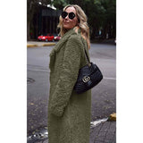 Women's Fuzzy Fleece Lapel Open Front Long Cardigan Coat