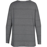 Women's Halloween Tunic T shirt Striped Cat 3D Cartoon Long Sleeve Print Round Neck