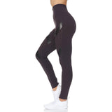 Women's High Waist Active Full Length Leggings With Lazer Cut Mesh
