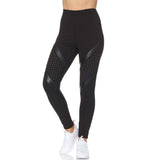 Women's High Waist Active Full Length Leggings With Lazer Cut Mesh