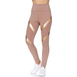 Women's High Waist Active Full Length Leggings With Lazer Cut Mesh