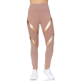 Women's High Waist Active Full Length Leggings With Lazer Cut Mesh