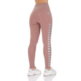 Women's High Waist Active Leggings with Pocket and Foil Detail