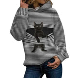 Women's Hoodie Pullover Cat Graphic Casual Daily Basic Hoodies Sweatshirts