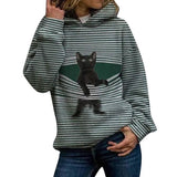 Women's Hoodie Pullover Cat Graphic Casual Daily Basic Hoodies Sweatshirts