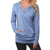 Women's Hoodie Sweatshirt Plain Lace Up Front Pocket