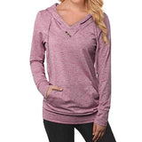 Women's Hoodie Sweatshirt Plain Lace Up Front Pocket
