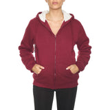 Women's Inner and Outer Sherpa Hoodie Sweatshirt Jacket