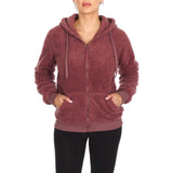 Women's Inner and Outer Sherpa Hoodie Sweatshirt Jacket