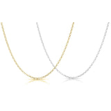 Women's Italian Rolo Link Chain in Solid Sterling Silver