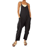 Women's Jumpsuit Maternity Solid Color V Neck Regular Fit Sleeveless