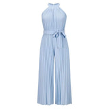 Women's Lace-Up Halter Casual Wide-Leg Jumpsuit